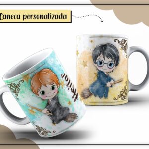 arte caneca digital harry potter aquarela arquivo digital arte para canecas