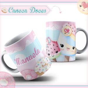 arte caneca doces arquivo digital papelaria personalizada