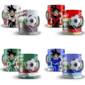 Arte Caneca Dragon Ball Goku Times Brasileiros Sublimação