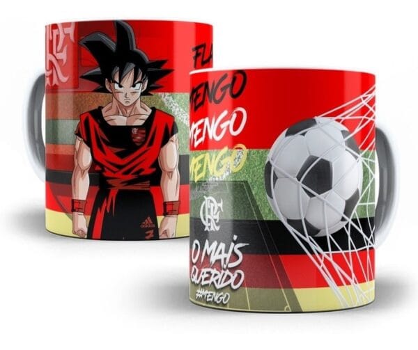 Arte Caneca Dragon Ball Goku Times Brasileiros Sublimação