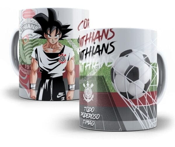 Arte Caneca Dragon Ball Goku Times Brasileiros Sublimação