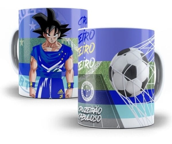 Arte Caneca Dragon Ball Goku Times Brasileiros Sublimação