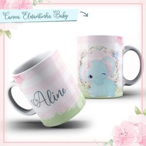 arte caneca elefantinha baby azul arquivo digital arquivo digital 1