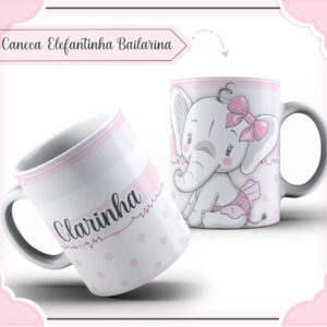 arte caneca elefantinha bailarina arquivo digital subimacao