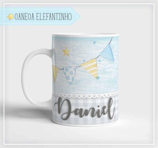 Arte Caneca Elefantinho Menino - Arquivo Digital - Imagem 2