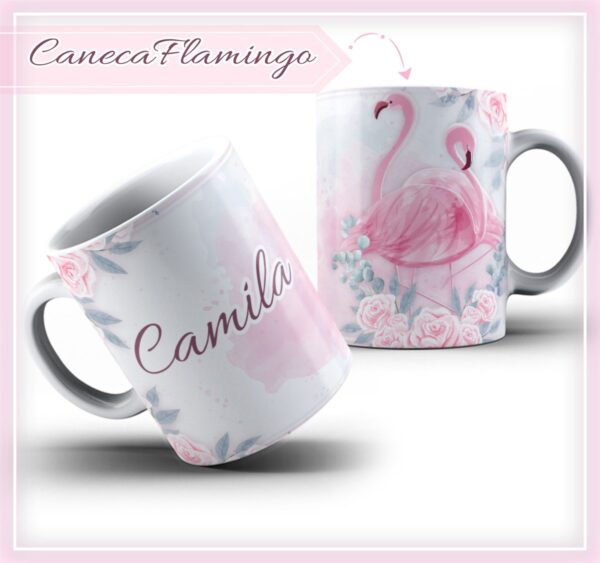 Arte Caneca Flamingo - Arquivo Digital