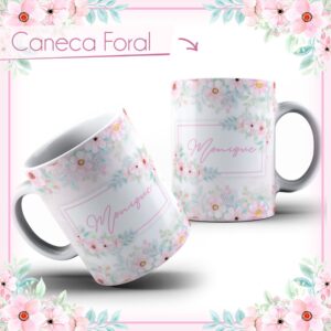 arte caneca floral 1 arquivo digital design