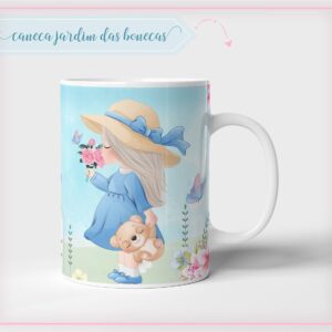 arte caneca jardim bonecas arquivo digital sublimacao para canecas 1
