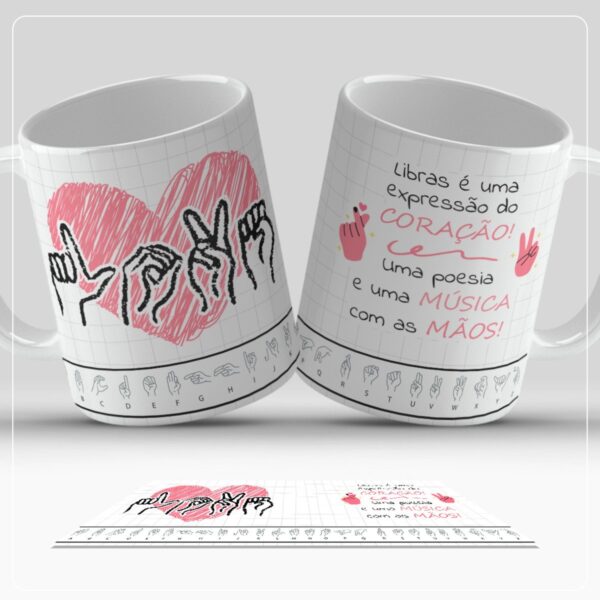 Arte Caneca Libras - Png