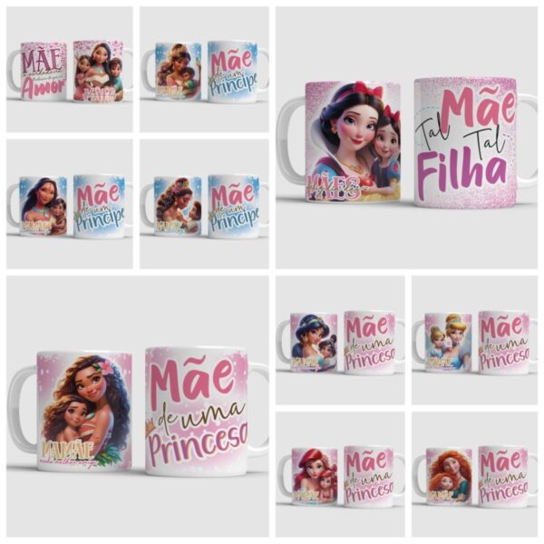 Arte Caneca Mães Princesas - Png - Imagem 5