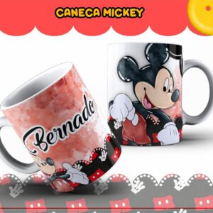 Arte Caneca Mickey Vermelho - Arquivo Digital