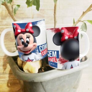 arte caneca minnie com cafe sem cafe png papelaria personalizada