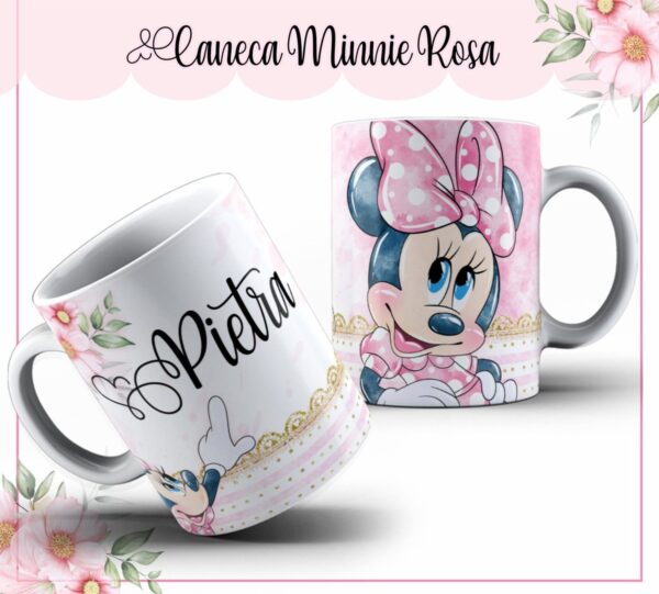Arte Caneca Minnie Rosa - Arquivo Digital