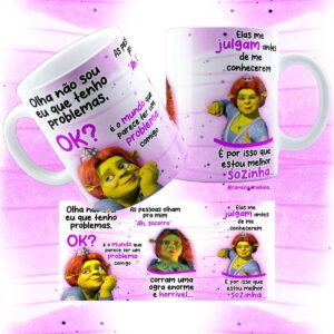 arte caneca nao sou eu que tenho problemas fiona papel e cia