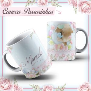 arte caneca passarinhos arquivo digital arte digital