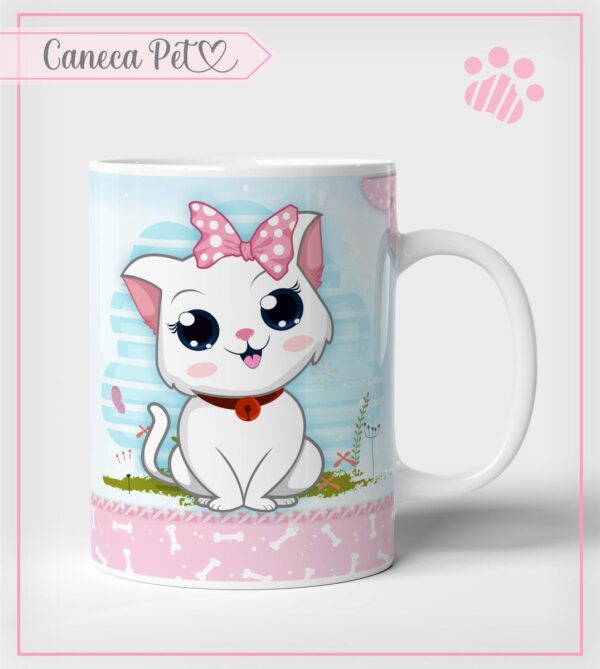 Arte Caneca Pet Gatinha - Arquivo Digital