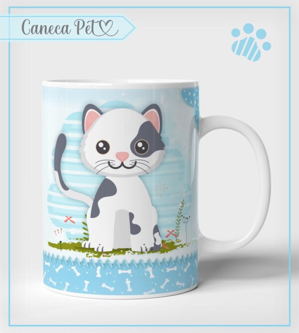 Arte Caneca Pet Gatinho - Arquivo Digital