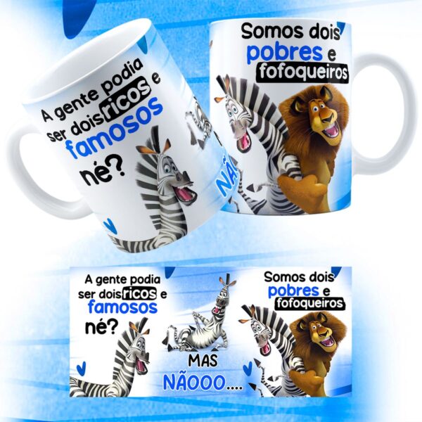 Arte Caneca Pobres e Fofoqueiros Madagascar Dia do Amigo Png