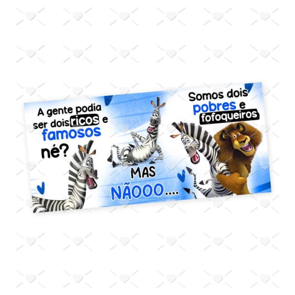 Arte Caneca Pobres e Fofoqueiros Madagascar Dia do Amigo Png