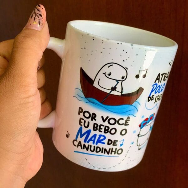 Arte Caneca Por Você Eu Bebo O Mar De Canudinho Flork