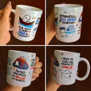 Arte Caneca Por Você Eu Bebo O Mar De Canudinho Flork