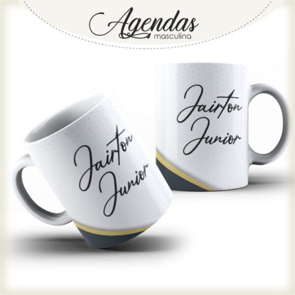 Arte Caneca Preto com Dourado - Arquivo Digital