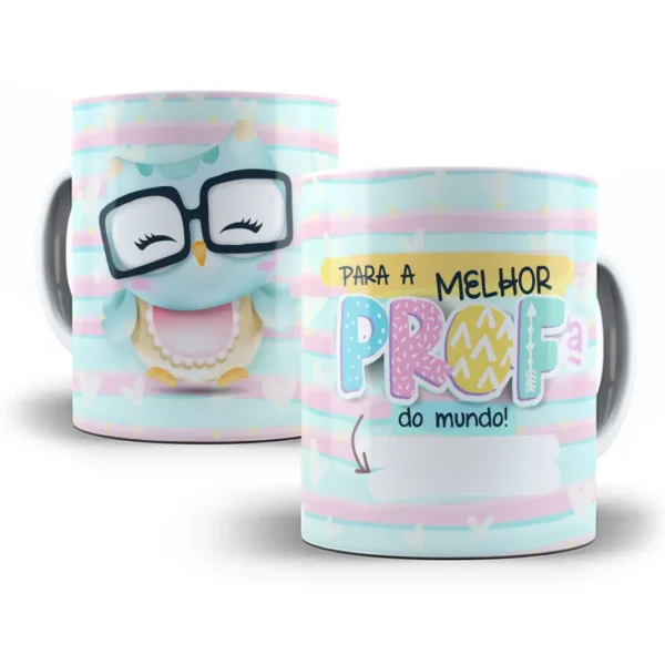 Arte Caneca Professora Coruja Amorosa E Fofa