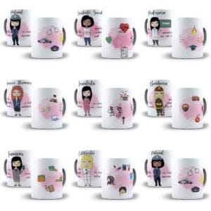 Arte Caneca Profissões Contadora Cabelereira Administradora