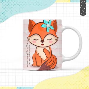 arte caneca raposinha menina arquivo digital design