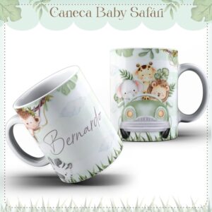 arte caneca safari baby arquivo digital sublimacao canecas