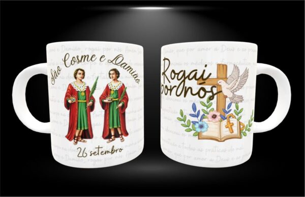 Arte Caneca Santinhos - Png - Imagem 2
