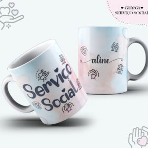 arte caneca servico social feminina arquivo digital papelaria personalizada