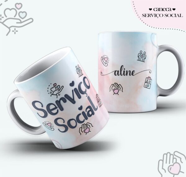 Arte Caneca Serviço Social Feminina - Arquivo Digital
