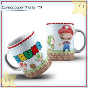 arte caneca super mario cute arquivo digital personalizadas
