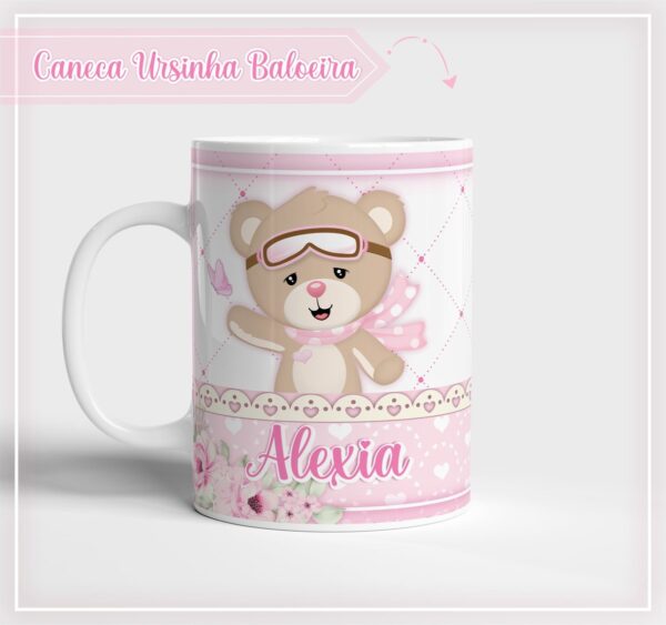 Arte Caneca Ursinha Baloeira - Arquivo Digital