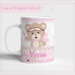 arte caneca ursinha baloeira arquivo digital papelaria personalizada 1