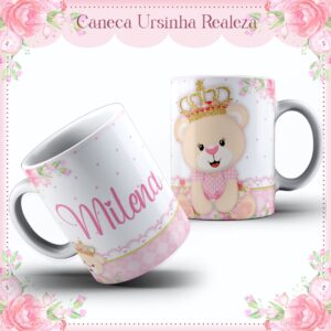 arte caneca ursinha realeza arquivo digital kit digital