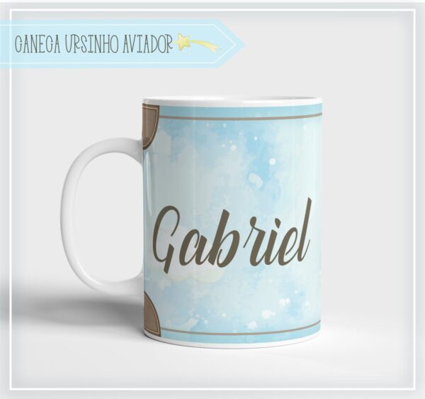 Arte Caneca Ursinho Aviador - Arquivo Digital - Imagem 2