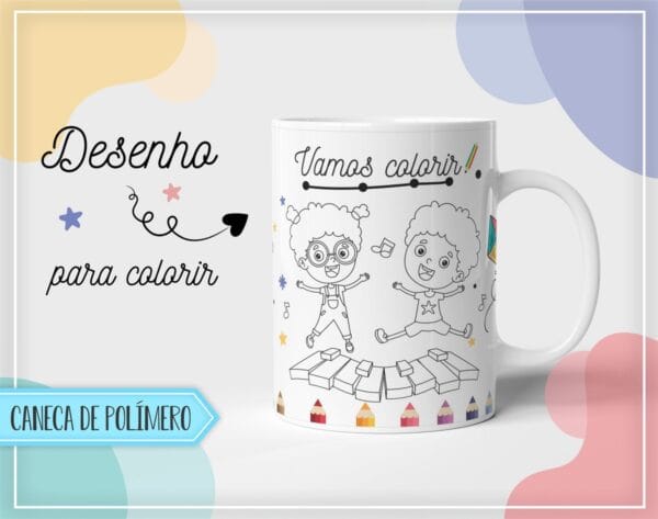 Arte Canecas Polímero Para Colorir - Arquivo Digital