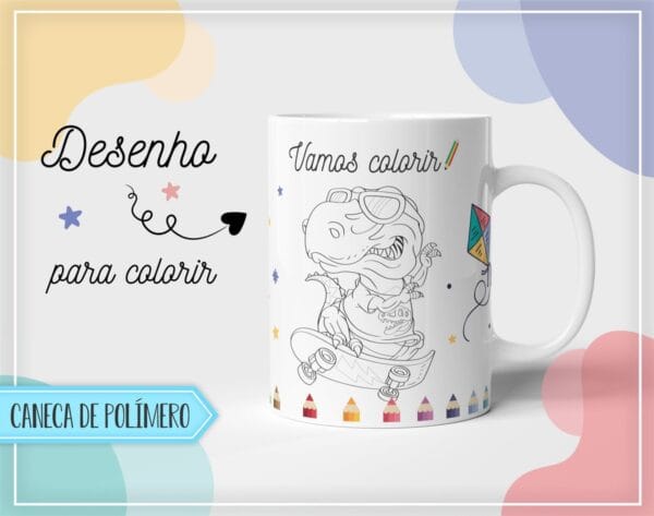 Arte Canecas Polímero Para Colorir - Arquivo Digital
