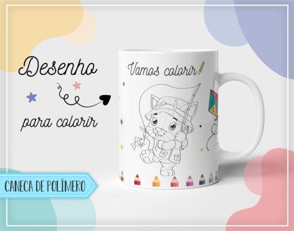 Arte Canecas Polímero Para Colorir - Arquivo Digital