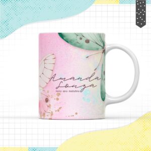 arte digital borboleta rosa para caneca arquivo digital caneca