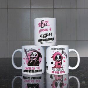 arte digital caneca amostradinho frases papelaria