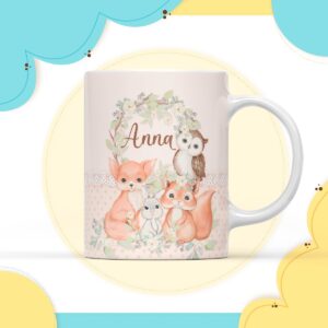 arte digital caneca animais menina arquivo digital sublimacao canecas
