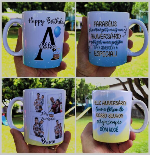 Arte Digital Caneca Aniversário Masculino - Png e Corel - Imagem 5