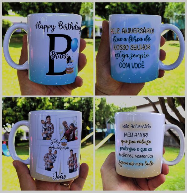 Arte Digital Caneca Aniversário Masculino - Png e Corel - Imagem 4