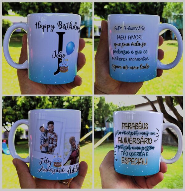 Arte Digital Caneca Aniversário Masculino - Png e Corel