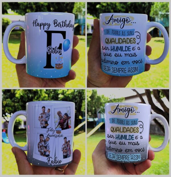 Arte Digital Caneca Aniversário Masculino - Png e Corel - Imagem 2
