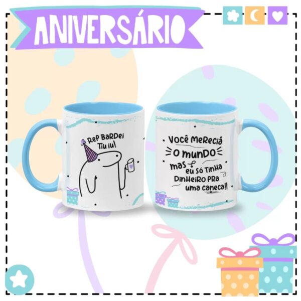 Arte Digital Caneca Aniversário Roxa Png - Imagem 5