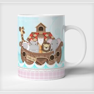 arte digital caneca arca de noe menina arquivo digital sublimacao caneca
